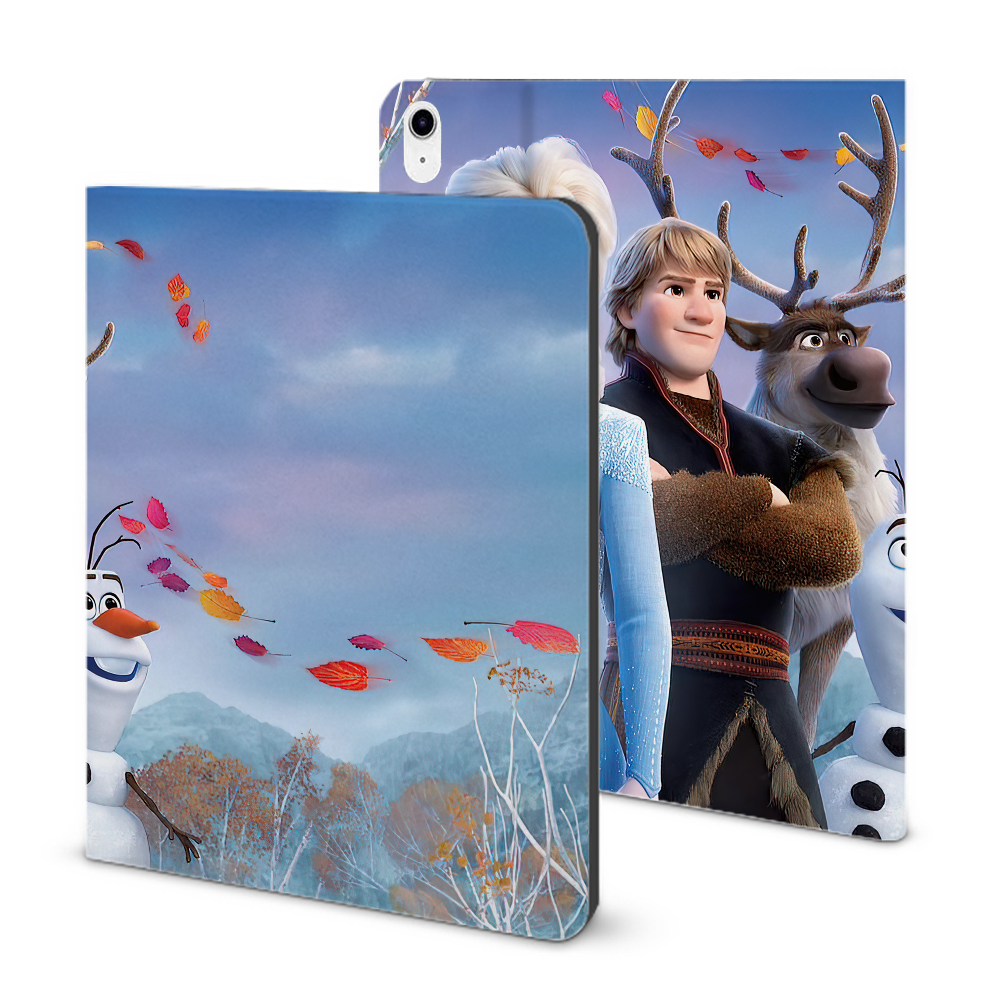 （画像用） アナと雪の女王 アンナ エルサ Frozen Anna Elsa IPad ケース ブック型 PUレザー TPU 耐衝撃 軽量 薄型 ペン収納なし 全面保護 IPad 各モデル対応